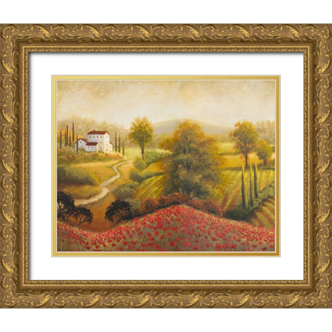 Flourishing Vineyard I Gold Ornate Wood Framed Art Print with Double Matting by Marcon, Michael