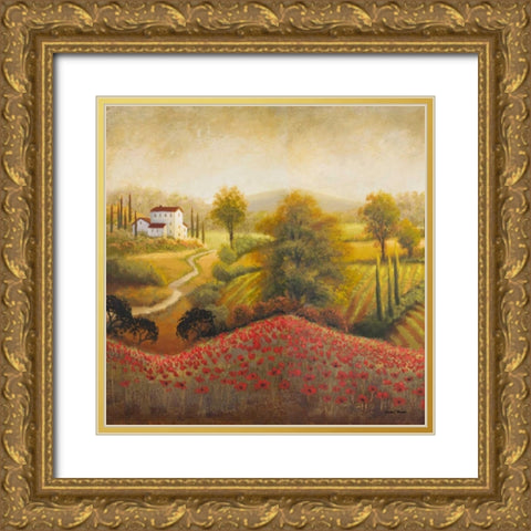 Flourishing Vineyard Square I Gold Ornate Wood Framed Art Print with Double Matting by Marcon, Michael