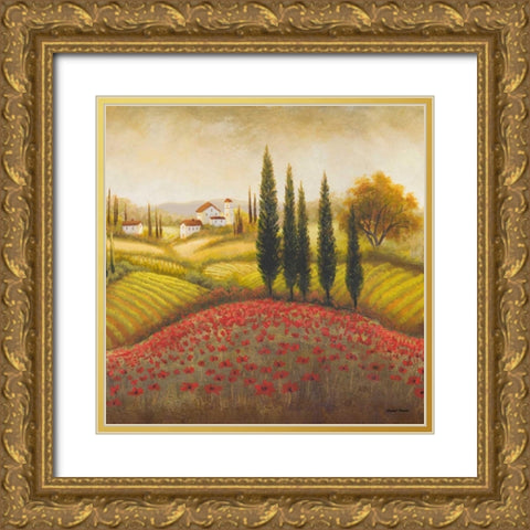 Flourishing Vineyard Square II Gold Ornate Wood Framed Art Print with Double Matting by Marcon, Michael