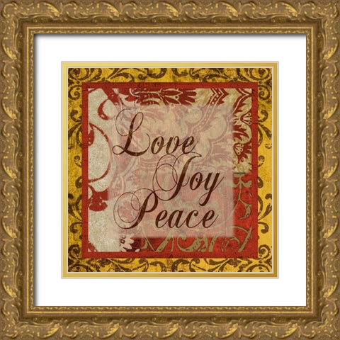 Love, Joy, Peace Gold Ornate Wood Framed Art Print with Double Matting by Spaeth, John