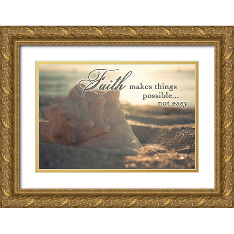 Faith Makes Things Possible Gold Ornate Wood Framed Art Print with Double Matting by Bryant, Susan