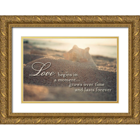 Love Begins In A Moment Gold Ornate Wood Framed Art Print with Double Matting by Bryant, Susan