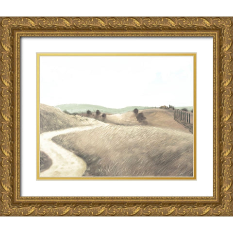 The Solitary Path Gold Ornate Wood Framed Art Print with Double Matting by Meneely, Dan
