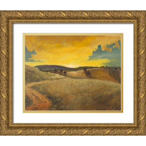 Bella Landscape Gold Ornate Wood Framed Art Print with Double Matting by Kingsley