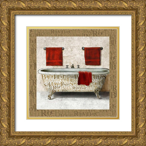 Crazed Relaxation I Gold Ornate Wood Framed Art Print with Double Matting by Medley, Elizabeth