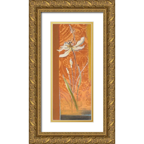 Fancy Floral II Gold Ornate Wood Framed Art Print with Double Matting by Pinto, Patricia