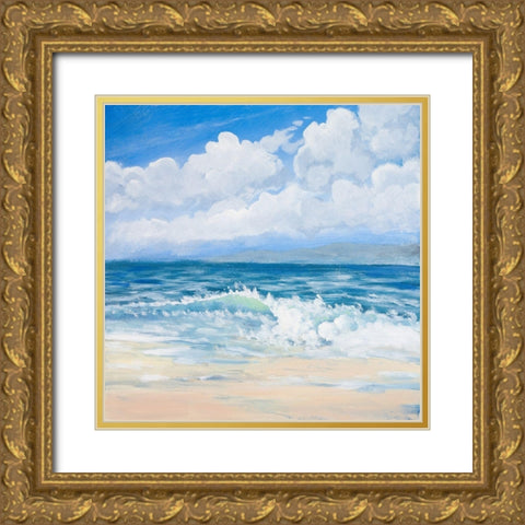 Waves II Gold Ornate Wood Framed Art Print with Double Matting by Kingsley