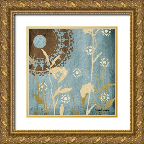 Botanical Silhouettes I Gold Ornate Wood Framed Art Print with Double Matting by Marcon, Michael