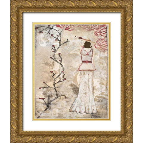 Stroll in the Park I Gold Ornate Wood Framed Art Print with Double Matting by Ritter, Gina