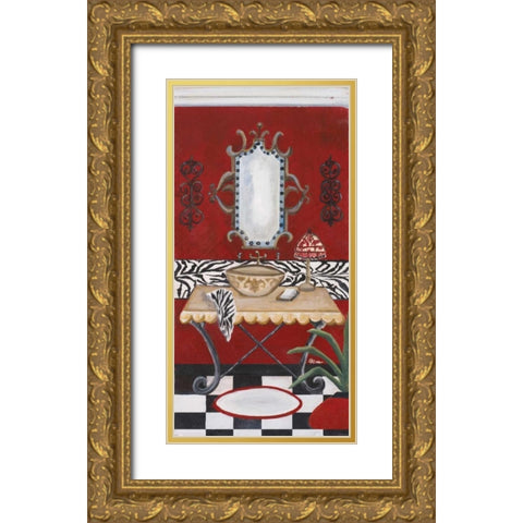 Palm Beach Bath I Gold Ornate Wood Framed Art Print with Double Matting by Ritter, Gina