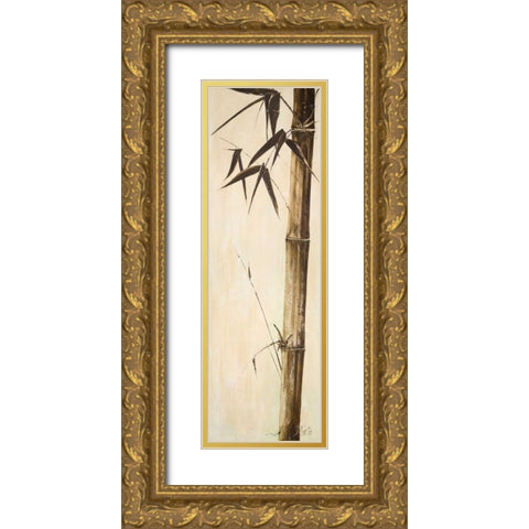 Sepia Guadua Bamboo II Gold Ornate Wood Framed Art Print with Double Matting by Pinto, Patricia