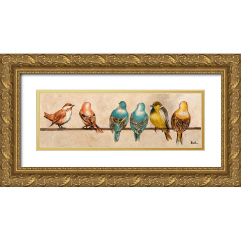 Gleeful Panel I Gold Ornate Wood Framed Art Print with Double Matting by Pinto, Patricia