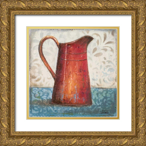 Red Pots II Gold Ornate Wood Framed Art Print with Double Matting by Pinto, Patricia