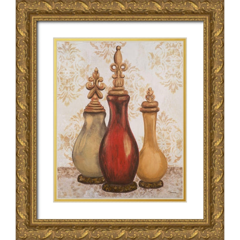 Jeweled Accents I Gold Ornate Wood Framed Art Print with Double Matting by Hakimipour, Tiffany