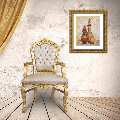 Jeweled Accents II Gold Ornate Wood Framed Art Print with Double Matting by Hakimipour, Tiffany