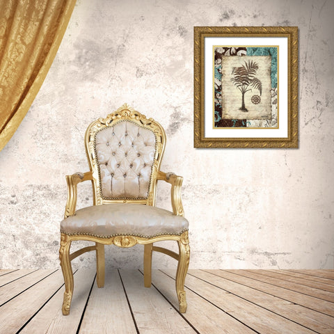 Secret Fern III Gold Ornate Wood Framed Art Print with Double Matting by Marcon, Michael