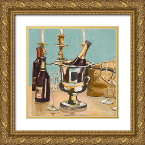 Dinner Party II Gold Ornate Wood Framed Art Print with Double Matting by French-Roussia, Heather A.