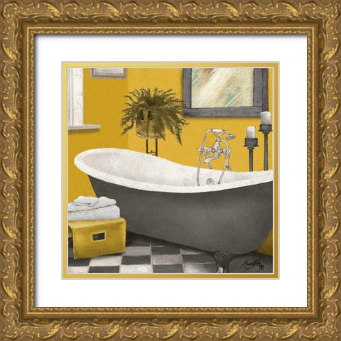 Sunny Bath II Gold Ornate Wood Framed Art Print with Double Matting by Medley, Elizabeth
