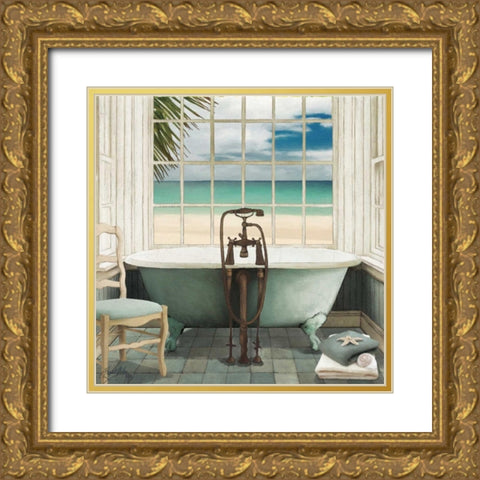 Oceanview I Gold Ornate Wood Framed Art Print with Double Matting by Medley, Elizabeth