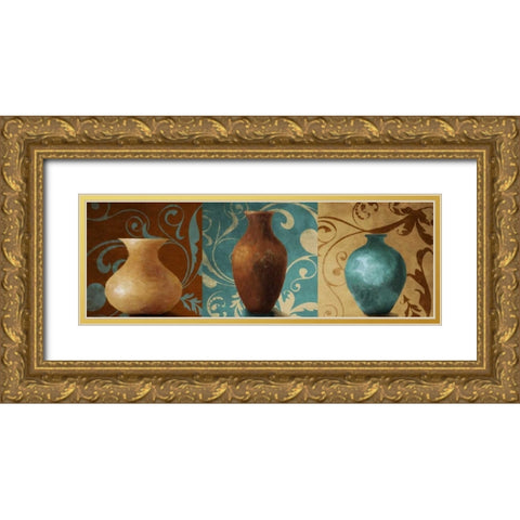 Vessel Trio II Gold Ornate Wood Framed Art Print with Double Matting by Loreth, Lanie