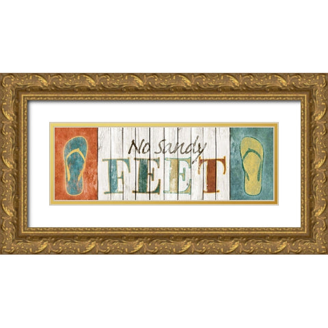 No Sandy Feet Gold Ornate Wood Framed Art Print with Double Matting by SD Graphics Studio