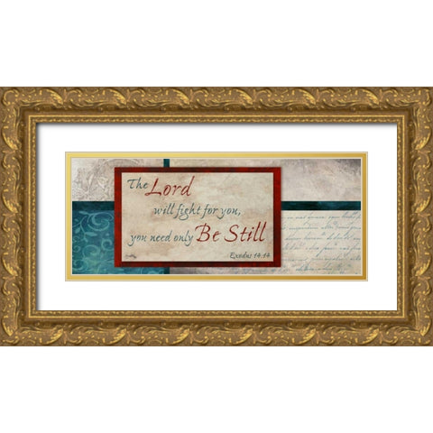 Be Still Gold Ornate Wood Framed Art Print with Double Matting by Medley, Elizabeth