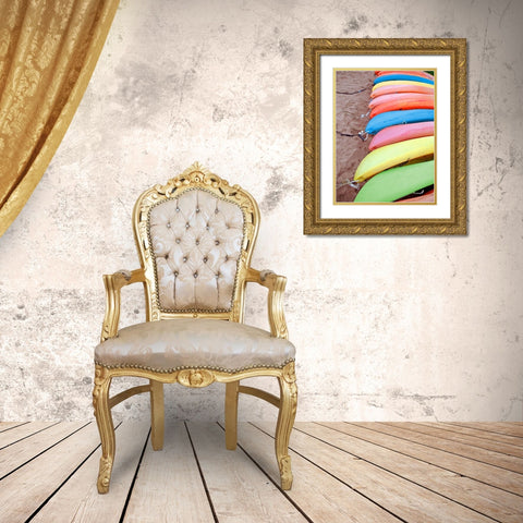 Kayaks I Gold Ornate Wood Framed Art Print with Double Matting by Rodriguez, Jairo