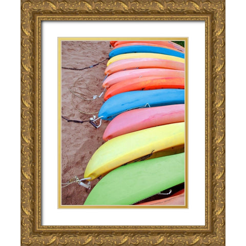 Kayaks I Gold Ornate Wood Framed Art Print with Double Matting by Rodriguez, Jairo