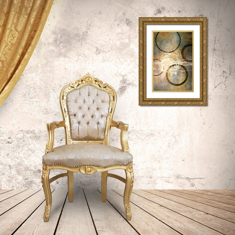 Connections I Gold Ornate Wood Framed Art Print with Double Matting by Marcon, Michael
