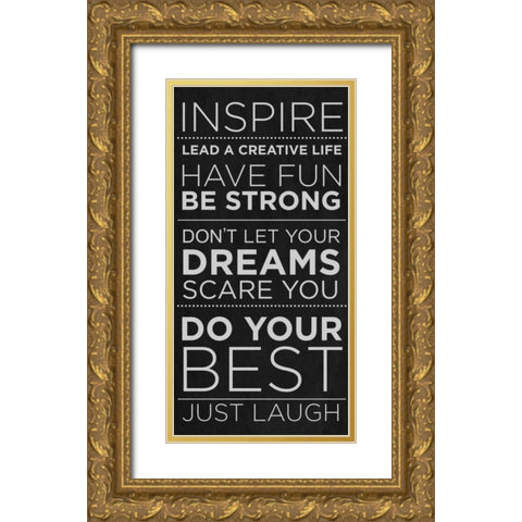 Inspire Gold Ornate Wood Framed Art Print with Double Matting by SD Graphics Studio
