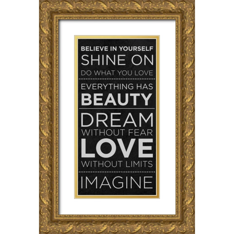 Believe in Yourself Gold Ornate Wood Framed Art Print with Double Matting by SD Graphics Studio