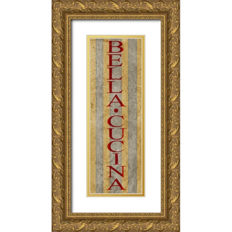 Bella Cucina Gold Ornate Wood Framed Art Print with Double Matting by SD Graphics Studio