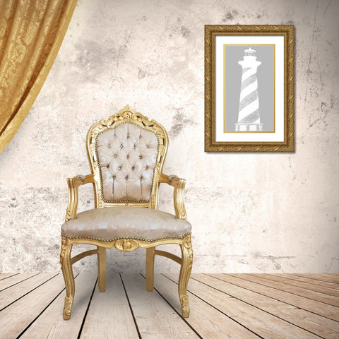 Lighthouse Panel I Gold Ornate Wood Framed Art Print with Double Matting by Rodriguez, Jairo