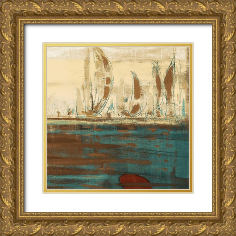 Calm Waters Square II Gold Ornate Wood Framed Art Print with Double Matting by Kingsley