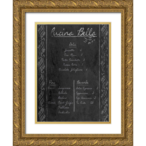 Italian Menu with Border II Gold Ornate Wood Framed Art Print with Double Matting by Sundance Studio