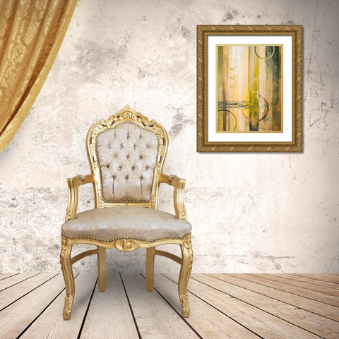 Neutral Earthbound II Gold Ornate Wood Framed Art Print with Double Matting by Marcon, Michael