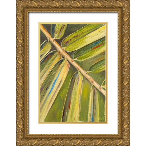 Green Close Up I Gold Ornate Wood Framed Art Print with Double Matting by Pinto, Patricia