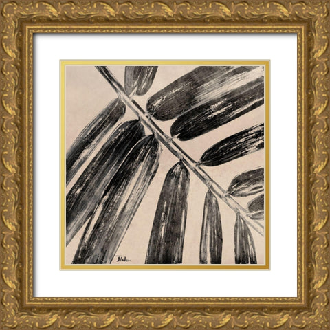 Neutral Palms Close Up I Gold Ornate Wood Framed Art Print with Double Matting by Pinto, Patricia