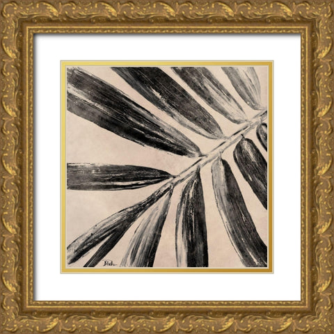 Neutral Palms Close Up II Gold Ornate Wood Framed Art Print with Double Matting by Pinto, Patricia
