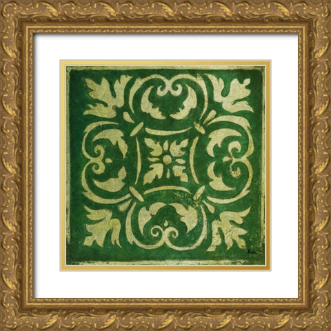 Emerald Mosaic Gold Ornate Wood Framed Art Print with Double Matting by Pinto, Patricia