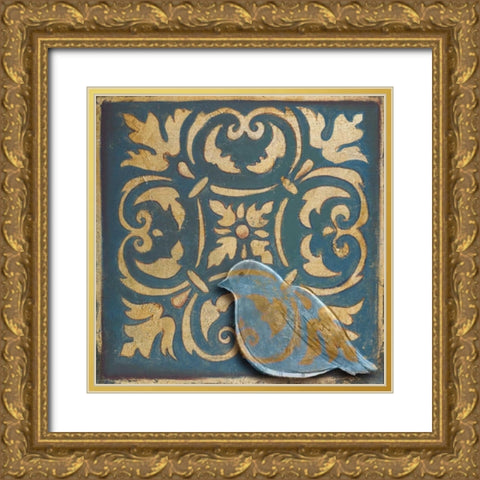 Moroccan Bird I Gold Ornate Wood Framed Art Print with Double Matting by Pinto, Patricia