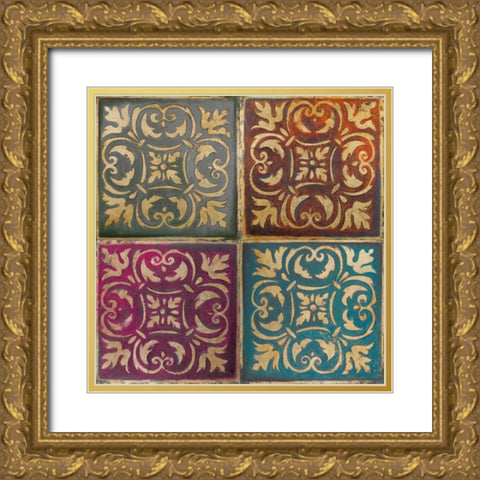 Moroccan Mosaic Patch II Gold Ornate Wood Framed Art Print with Double Matting by Pinto, Patricia