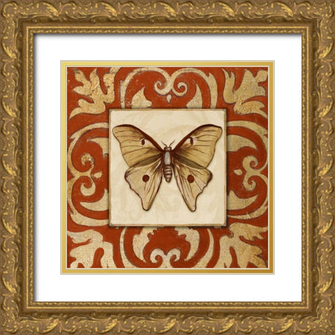 Moroccan Butterfly II Gold Ornate Wood Framed Art Print with Double Matting by Pinto, Patricia