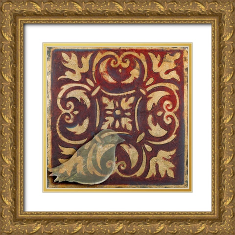 Moroccan Bird II Gold Ornate Wood Framed Art Print with Double Matting by Pinto, Patricia