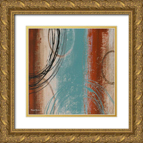 Tricolored I Gold Ornate Wood Framed Art Print with Double Matting by Marcon, Michael