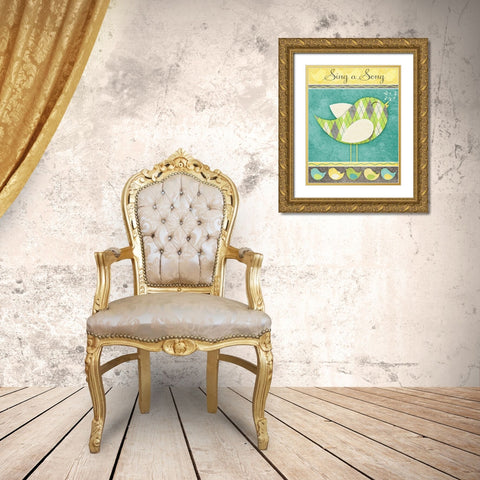 Tweet Tweet I Gold Ornate Wood Framed Art Print with Double Matting by SD Graphics Studio