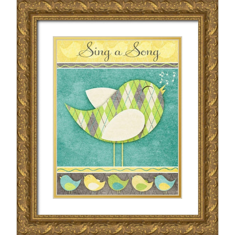 Tweet Tweet I Gold Ornate Wood Framed Art Print with Double Matting by SD Graphics Studio