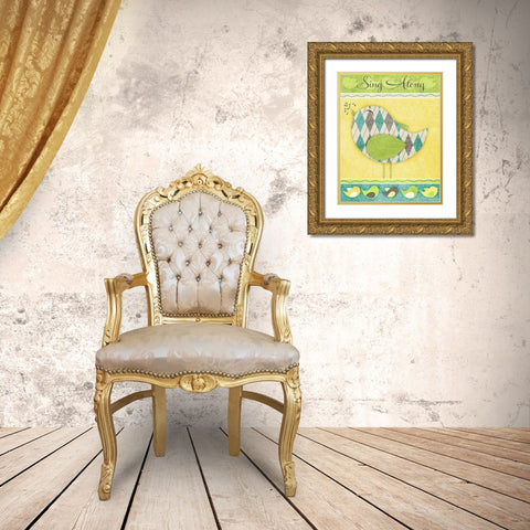Tweet Tweet II Gold Ornate Wood Framed Art Print with Double Matting by SD Graphics Studio