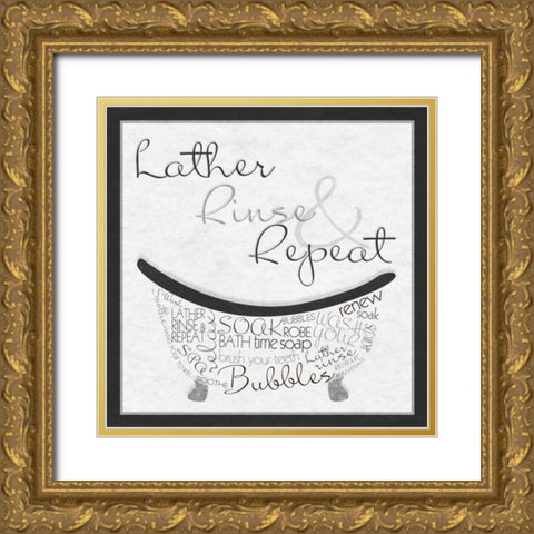 Bath Time I Gold Ornate Wood Framed Art Print with Double Matting by Studio, Sd Graphics