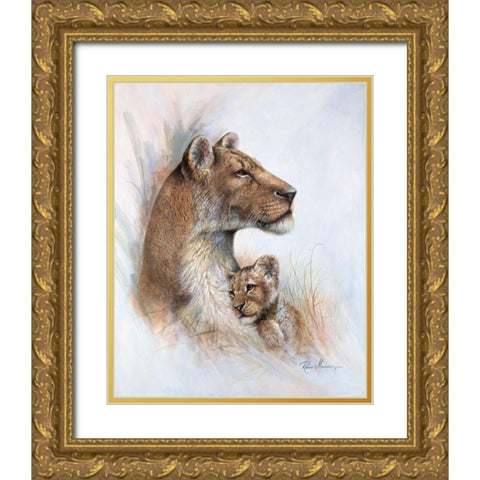 Mothers Pride Gold Ornate Wood Framed Art Print with Double Matting by Manning, Ruane